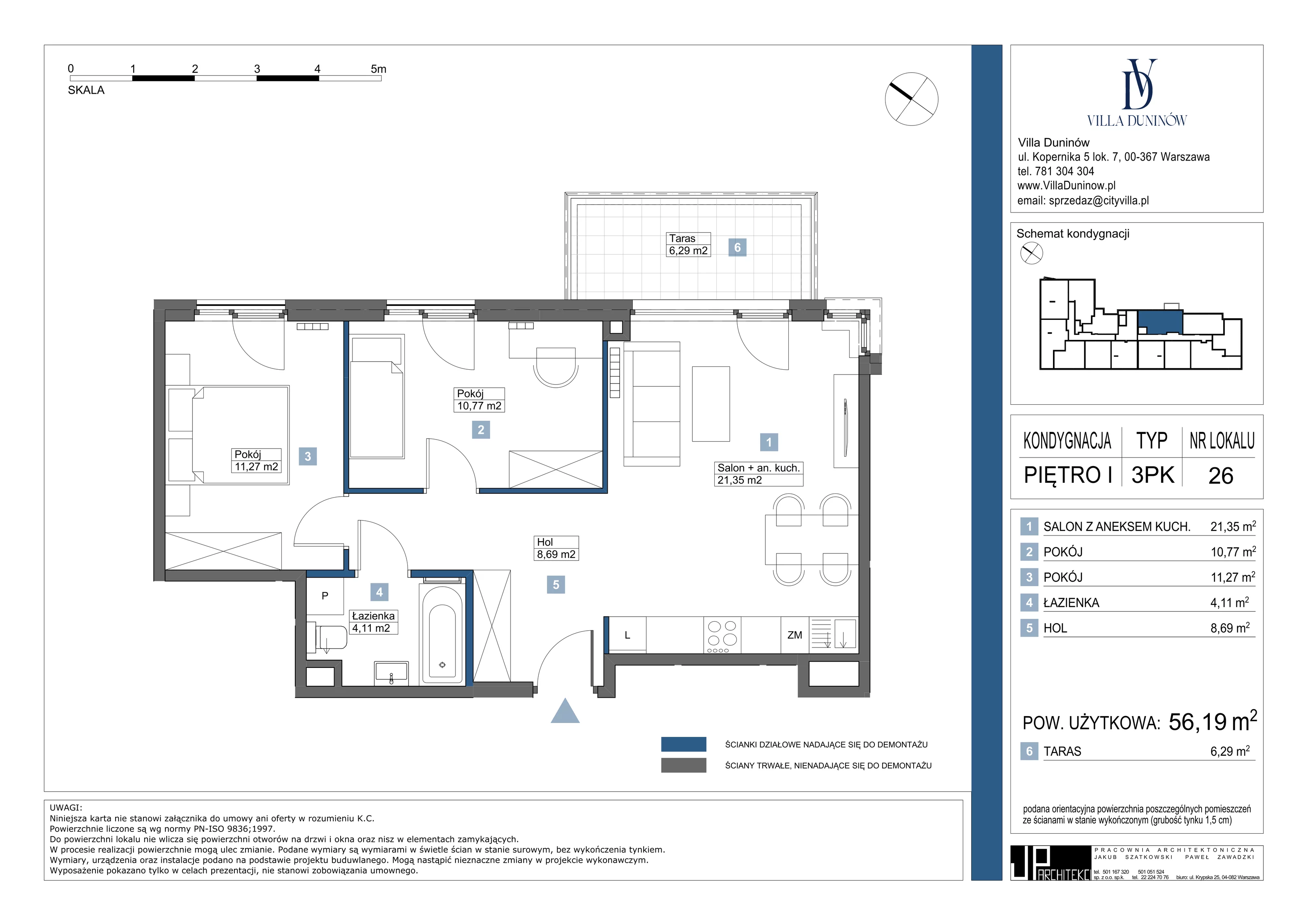 Mieszkanie 56,19 m², piętro 1, oferta nr 26, Villa Duninów, Warszawa, Białołęka, Henryków, ul. Duninów 7